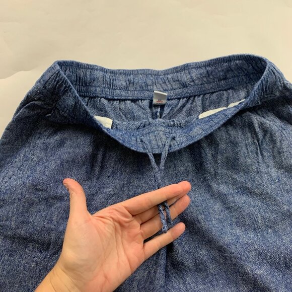 Old Navy Blue Chambray Linen Blend Wide Leg Lounge Pant S - Picture 4 of 8